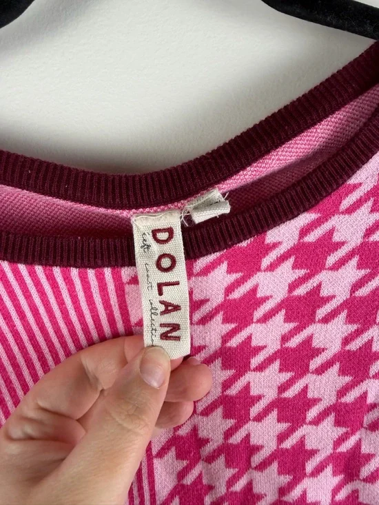 Pink Patterned Split-Panel Women's Sweater - Picture 5 of 6